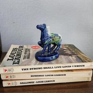 Vintage Miniature Chinese Tang Style Carousel Horse Figurine Porcelain Glazed